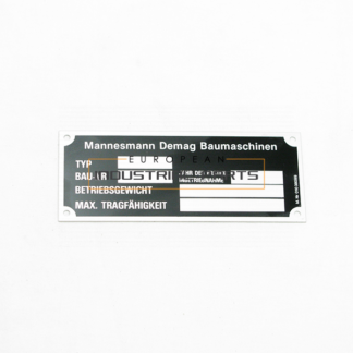 Demag crane model label