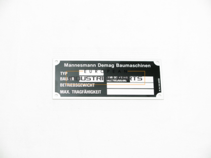 Demag crane model label